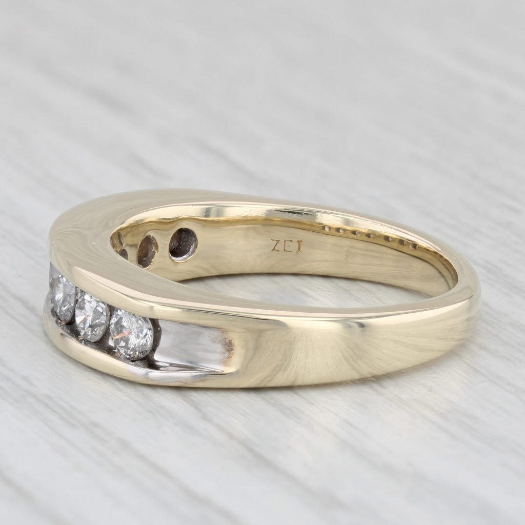 0.90ctw Diamond Channel Set Wedding Anniversary Band 10k Yellow Gold Size 9.5