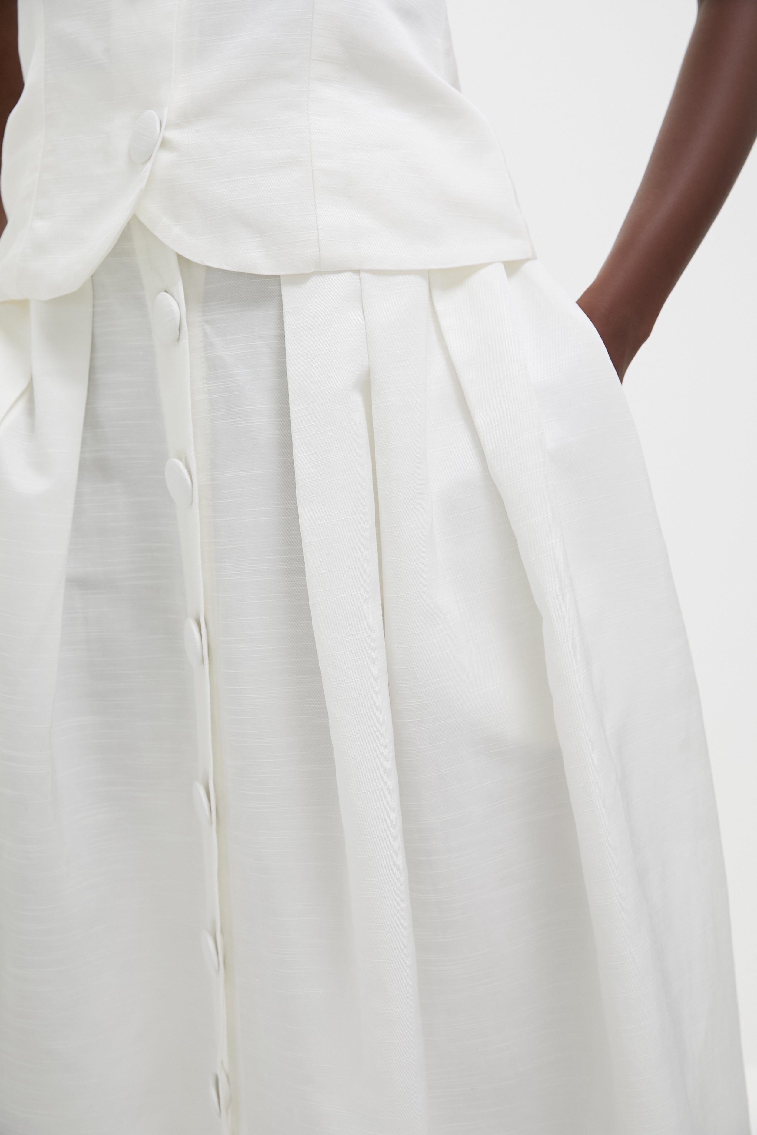White Irving Textured Skirt