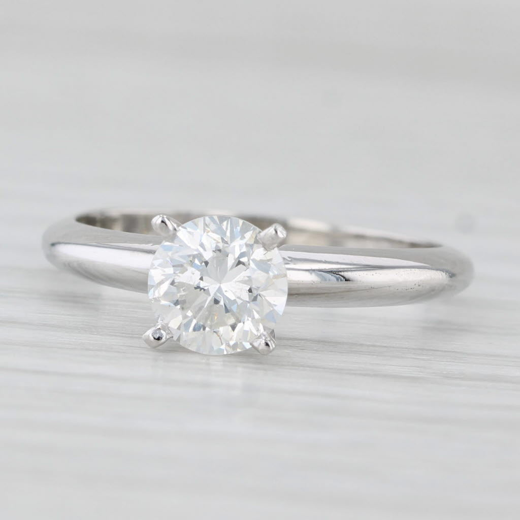 0.99ct Round Diamond Solitaire Engagement Ring Platinum Size 6.25 GIA