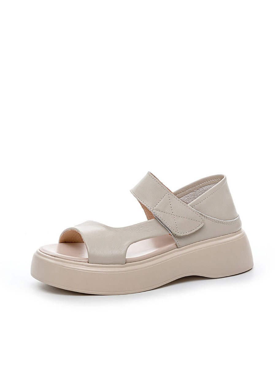 Women Summer Casual Genuine Leather Platform Sandals