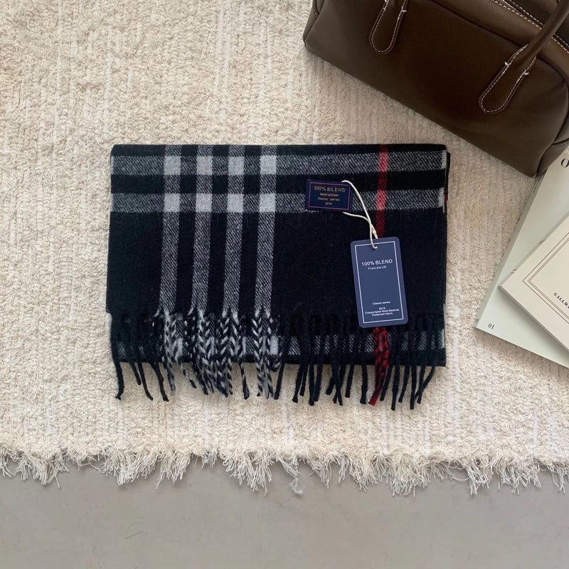 Unisex Minimalist Lattice Imitation Cashmere Scarf