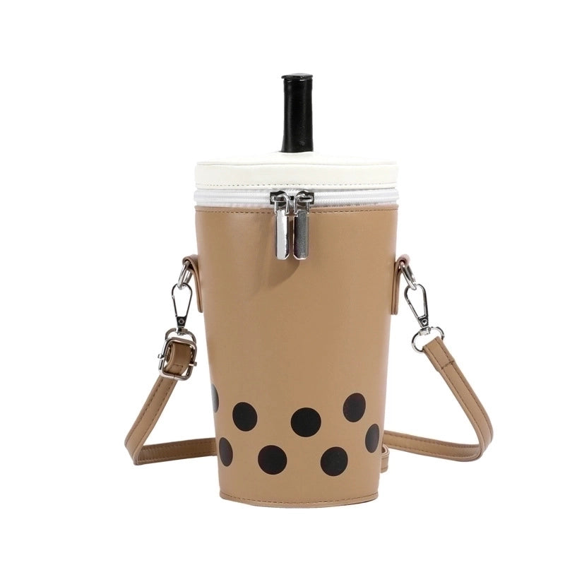 Women's Small Pu Leather Cartoon Cute Bucket Zipper Shoulder Bag