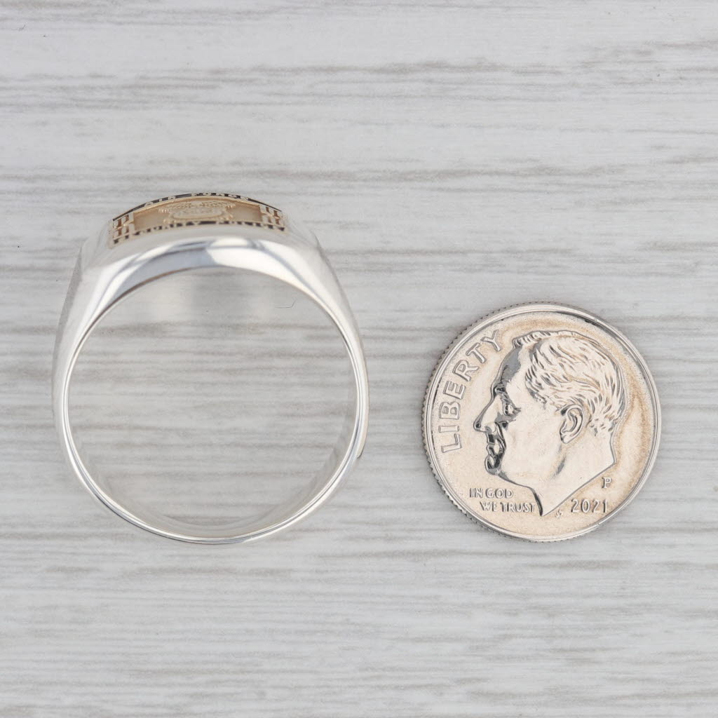 Air Force Security Police Ring Sterling Silver 14k Gold Military Signet Size 11