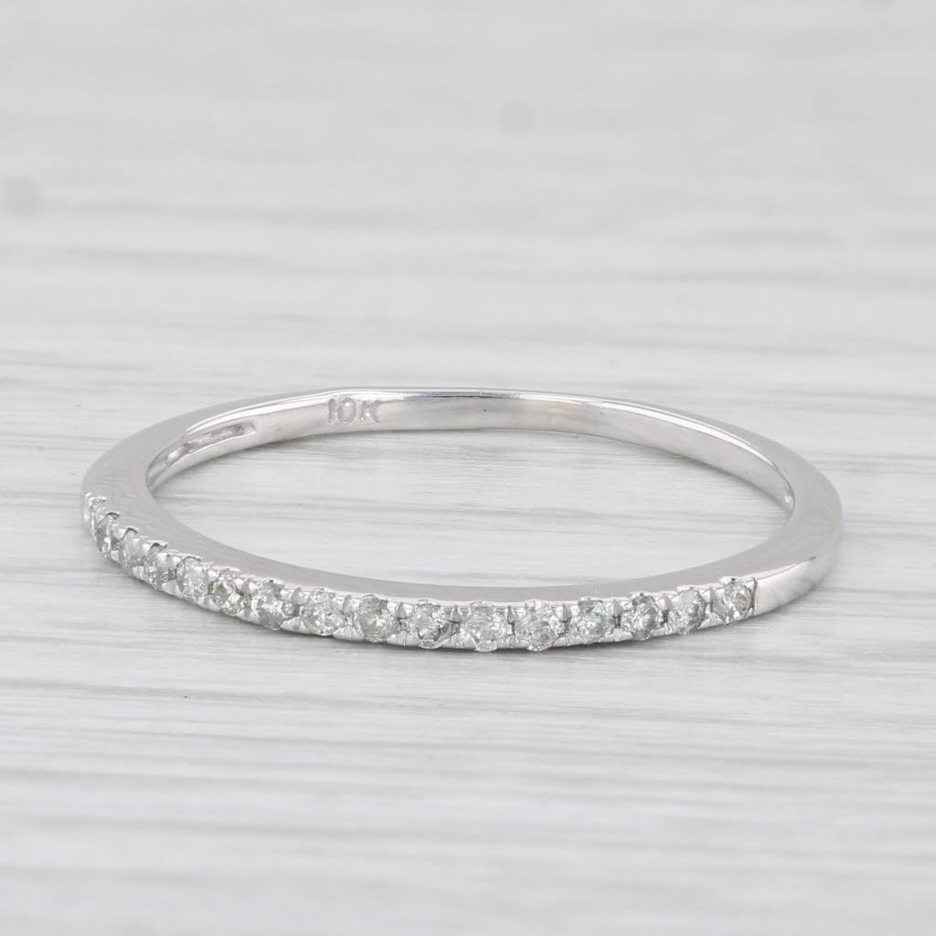 0.15ctw Diamond Stackable Ring 10k White Gold Size 8.25 Wedding Band