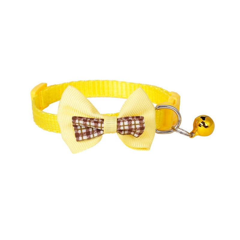 Cute PP PVC Plaid Bow Knot Pet Collar