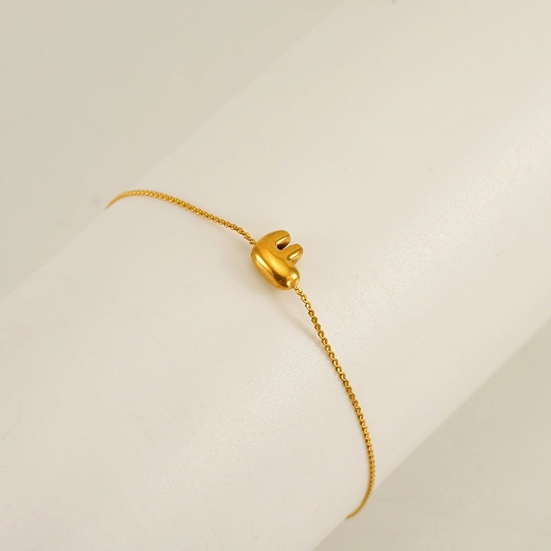 Casual Minimalist Letter 304 Stainless Steel 18K Gold Plated Bracelets In Bulk