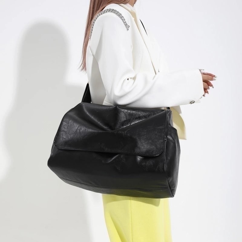 Women's Basic Classic Style Streetwear Solid Color Pu Leather Travel Bags
