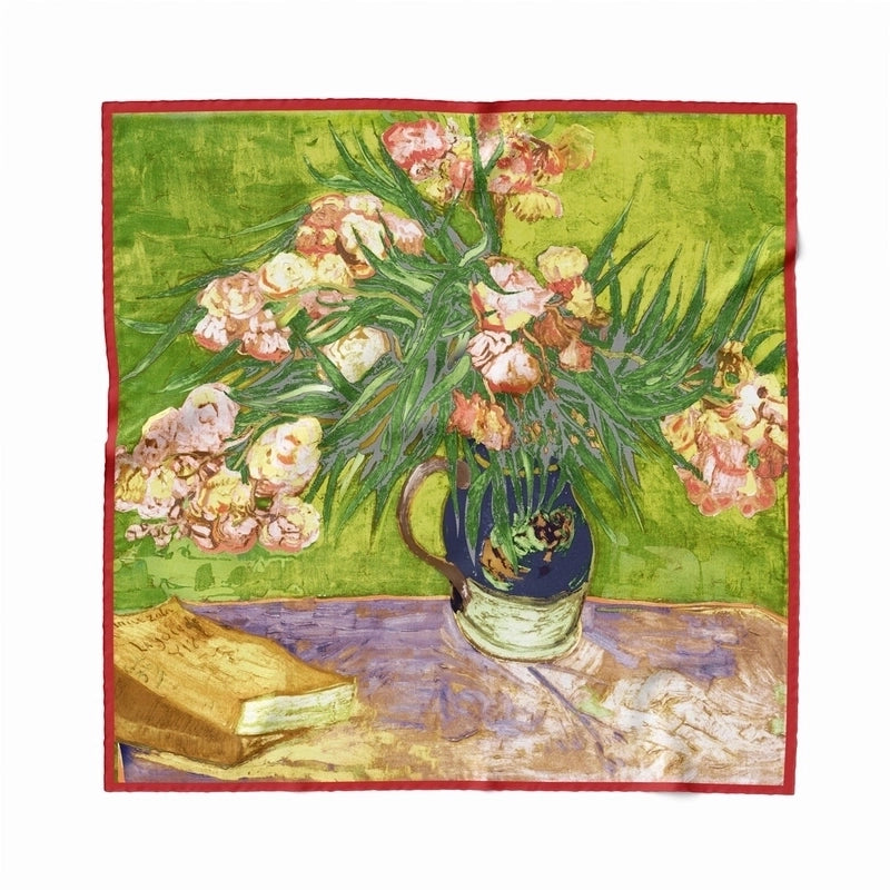 Women's Retro Color Block Satin Scarf