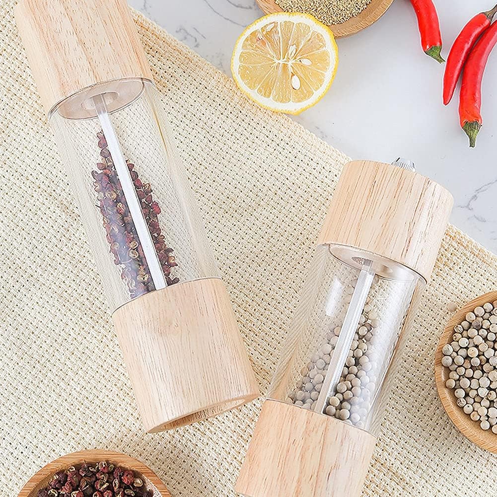 Pepper Grinder Wooden Acrylic Manual Pepper Mills Shakers