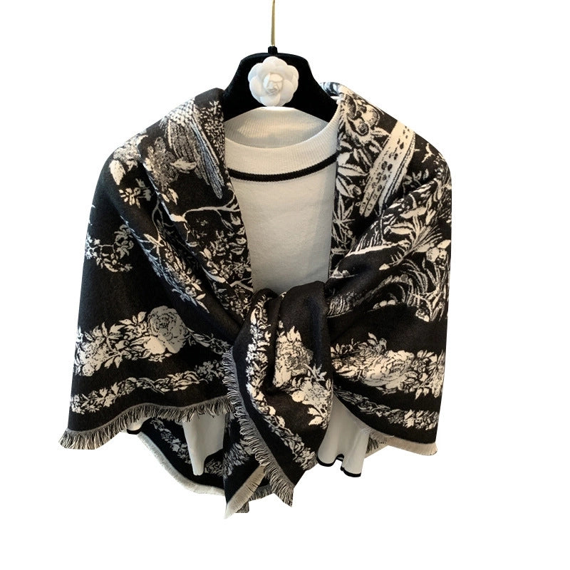 Women's Minimalist Classic Style Flower Rayon Polyester Scarf Shawl