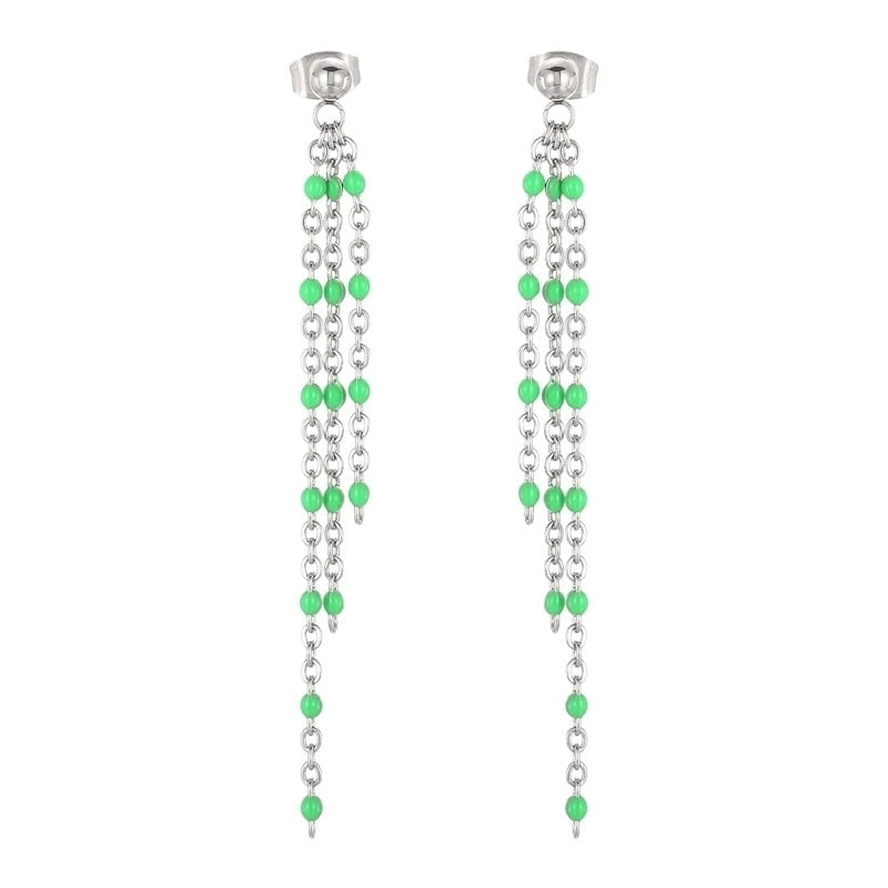 1 Pair Modern Style Tassel Plating Chain Stainless Steel 18K Gold Plated Drop Earrings
