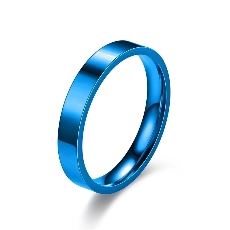 Exhibition Couple Ornament Japanese And Korean Simple 4mm Flat Stainless Steel Glossy Ring Titanium Steel Couple Ring Hand Jewelry Ornament