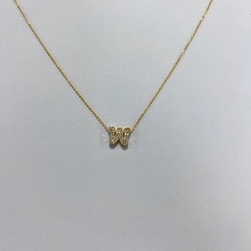 Minimalist Letter Copper Zircon Necklace In Bulk