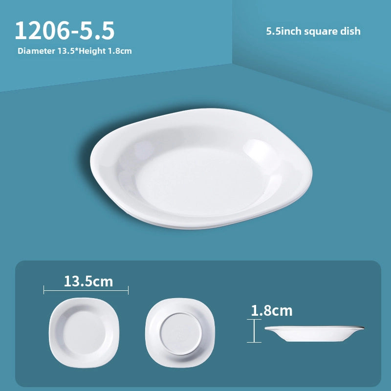White Melamine Round Flavor Dish Vinegar Dish Catering Hot Pot Shop Commercial Imitation Porcelain Three-compartment Dip Dish Seasoning Dish