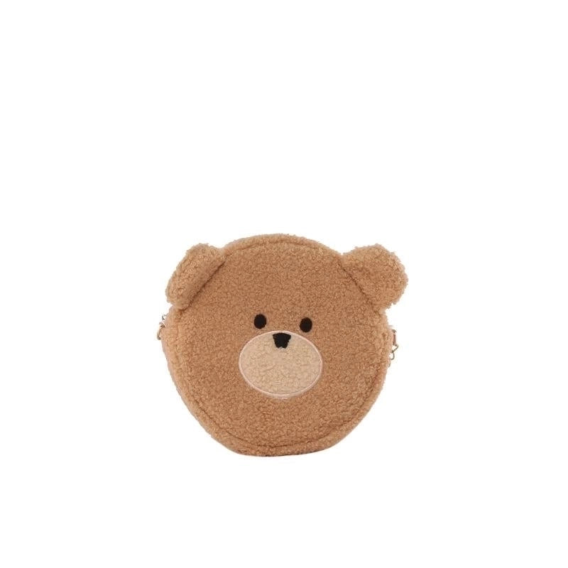 New Fashion Cute Cartoon Plush Bear Shoulder Bag Creative Funny Funny Cute Bear Head Soft Sister Mobile Phone Bag