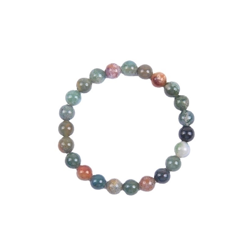 Minimalist Round Natural Stone Elastic String Woven Chain Bracelets In Bulk