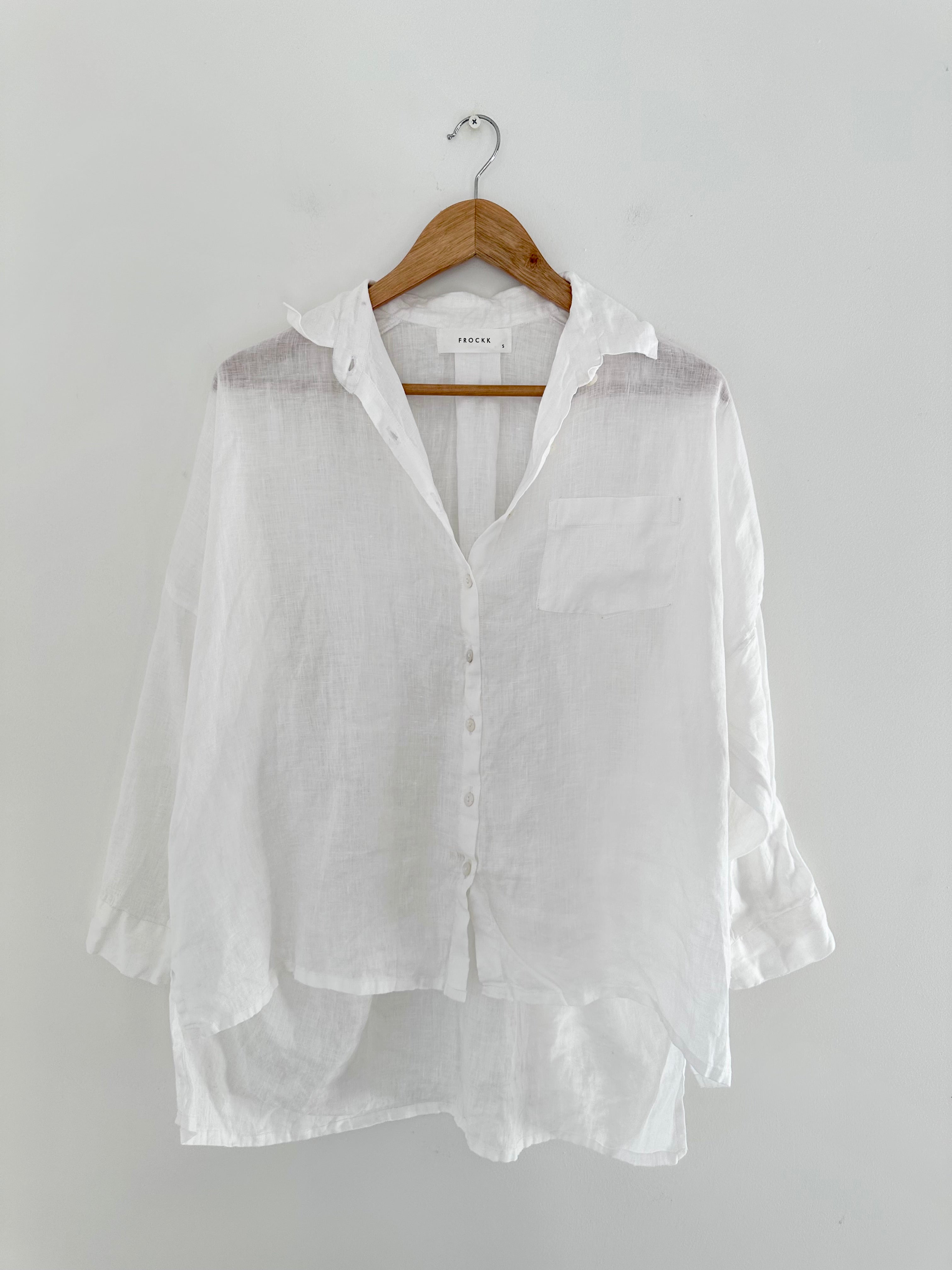 rosie shirt - white linen