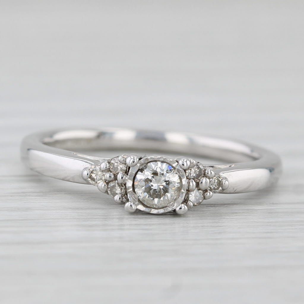 0.24ctw Round Diamond Engagement Ring 10k White Gold Size 7