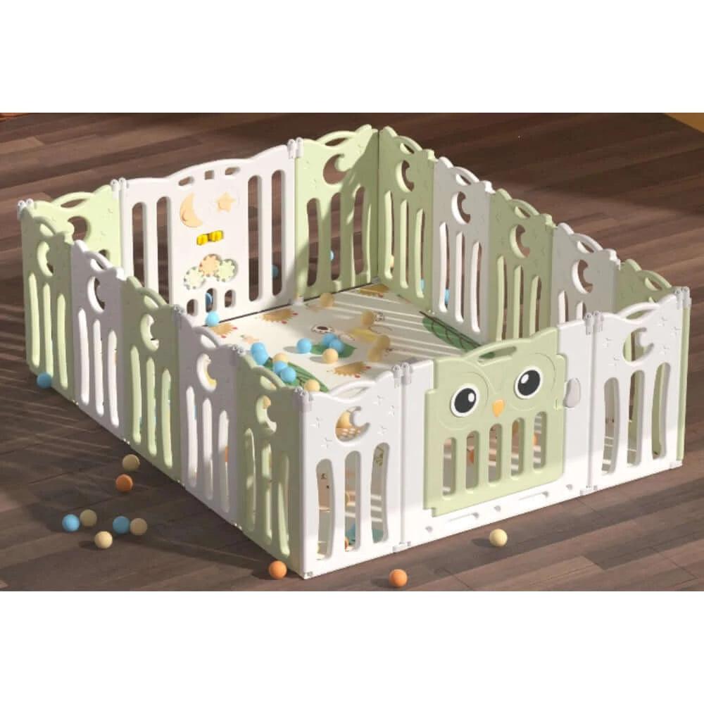 Owl design - Baby Playpen with Game Panel