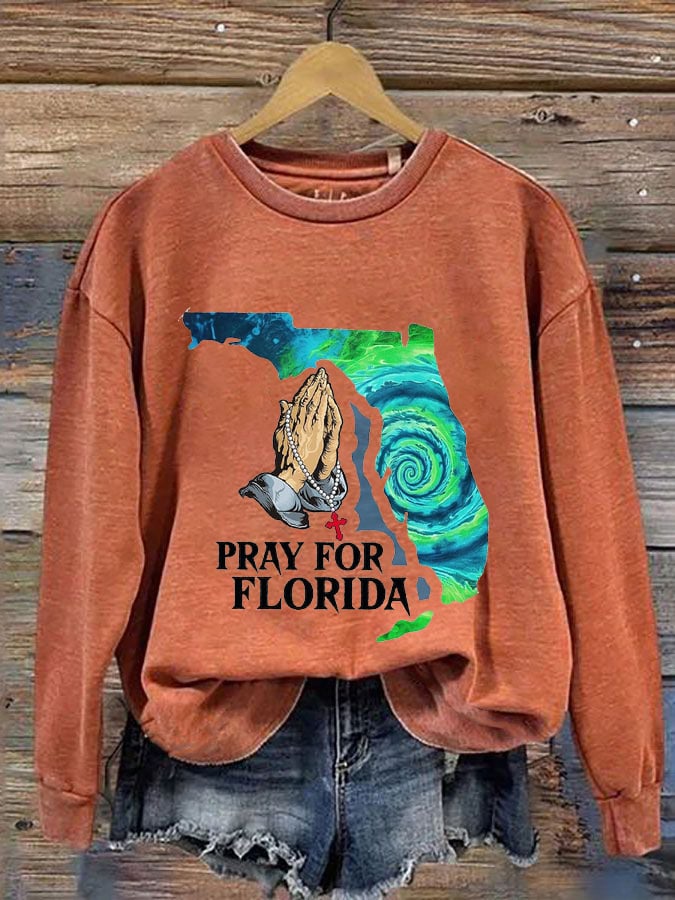 Women's Pray For Florida Printed Sweatshirt