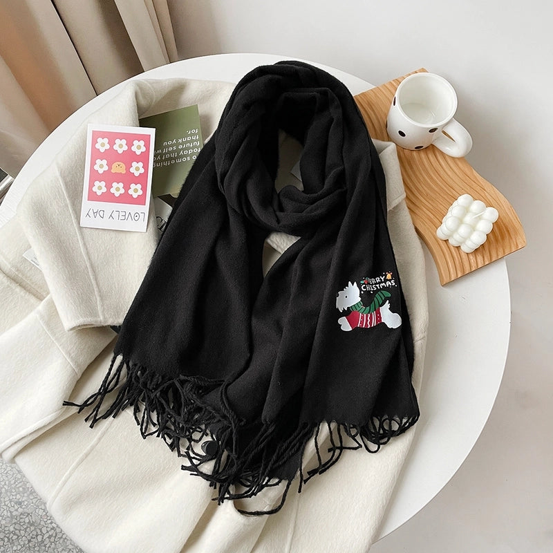 Unisex Streetwear Christmas Tree Christmas Socks Gingerbread Imitation Cashmere Scarf