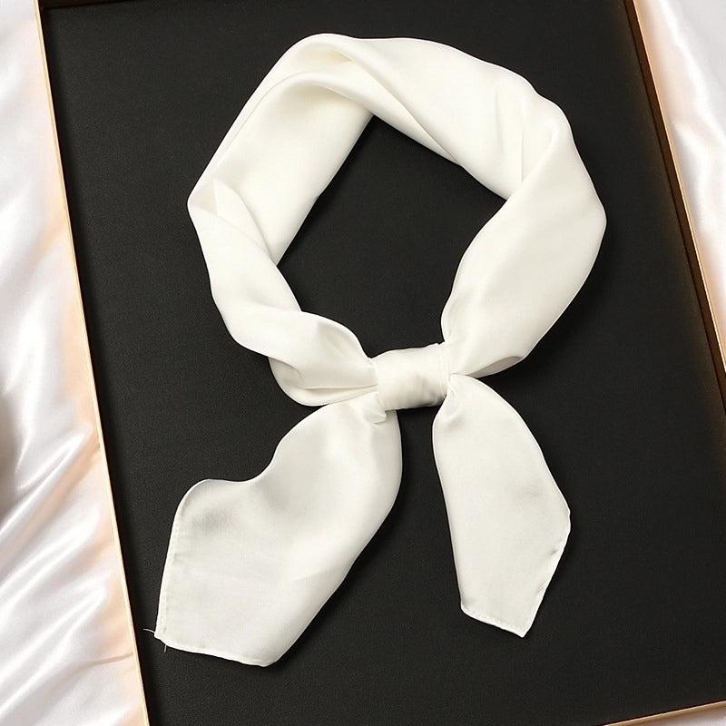 Women's Minimalist Solid Color Satin Silk Scarves