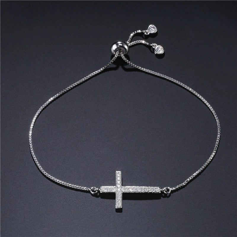 Copper Cross Zircon Copper Bracelets
