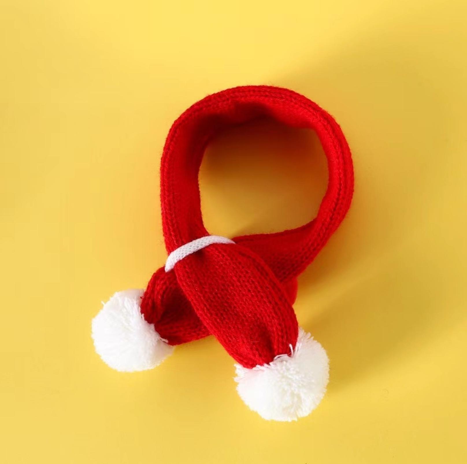 Red Knitted Wool Cartoon Scarfs For Cats and Dogs