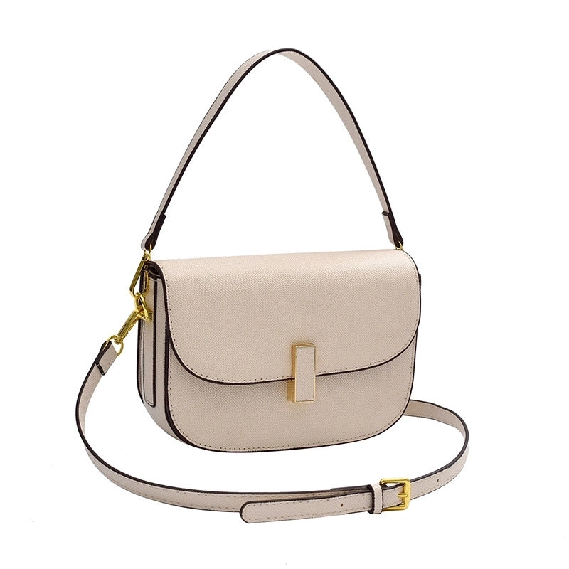 Women's Small Pu Leather Solid Color Streetwear Square Lock Clasp Handbag