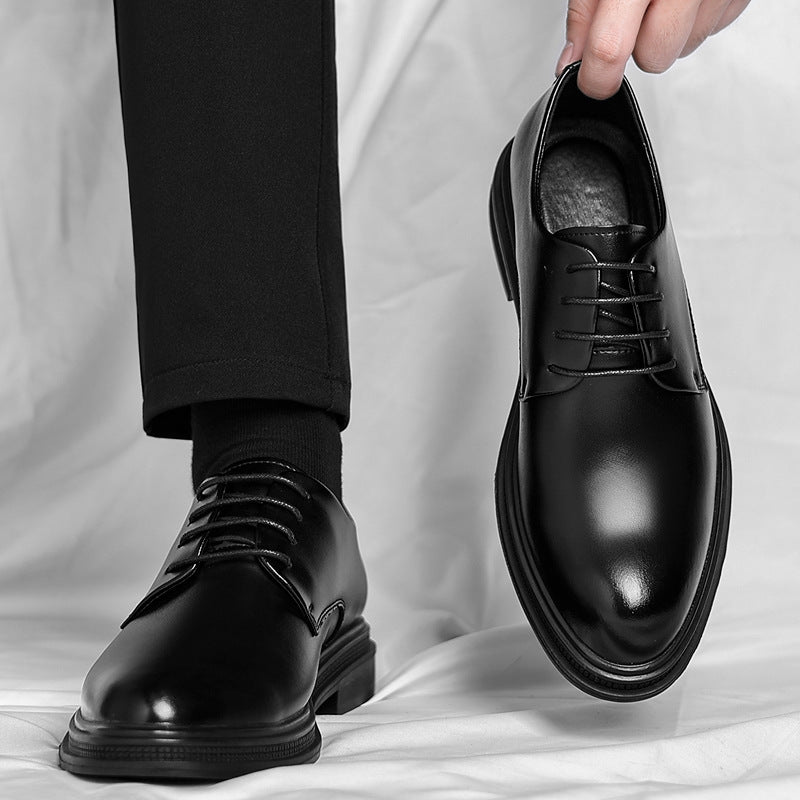 Men's Leather British Style Pointed Casual Shoes
