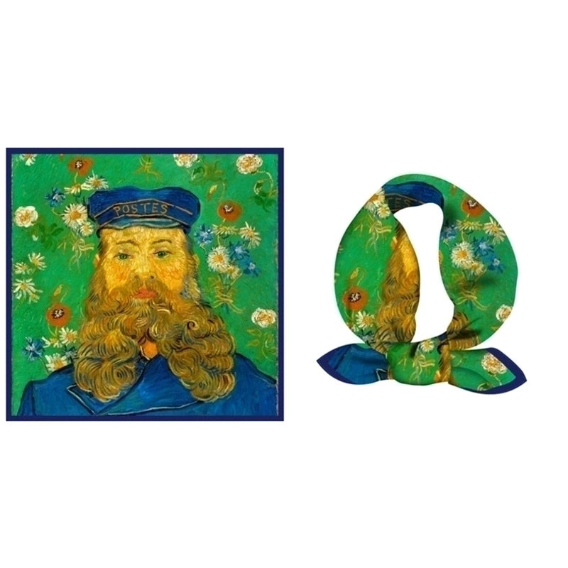 Women's Elegant Retro Oil Painting Twill Printing Silk Scarf