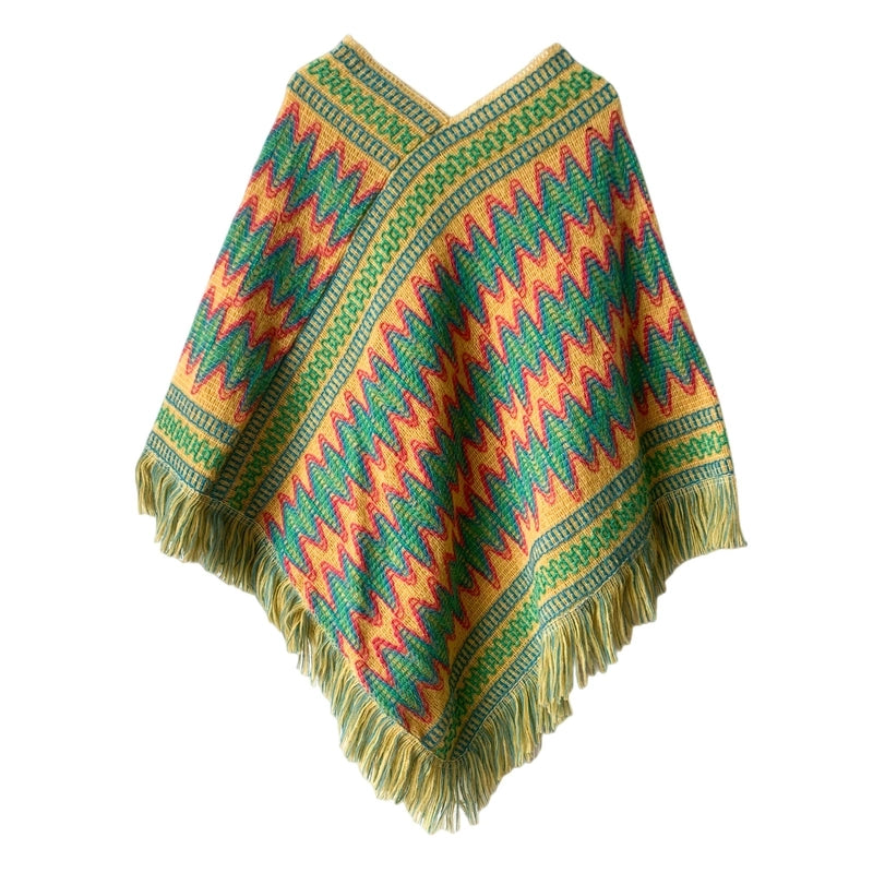 Unisex Streetwear Stripe Acrylic Tassel Shawl