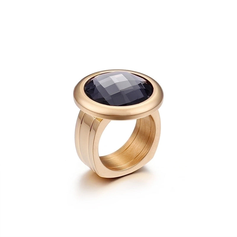 Titanium Steel 18K Gold Plated Fashion Plating Geometric No Inlaid