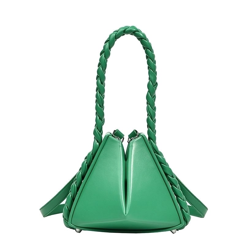 Artificial Leather Solid Color Fashion Magnetic Buckle Bucket Bag