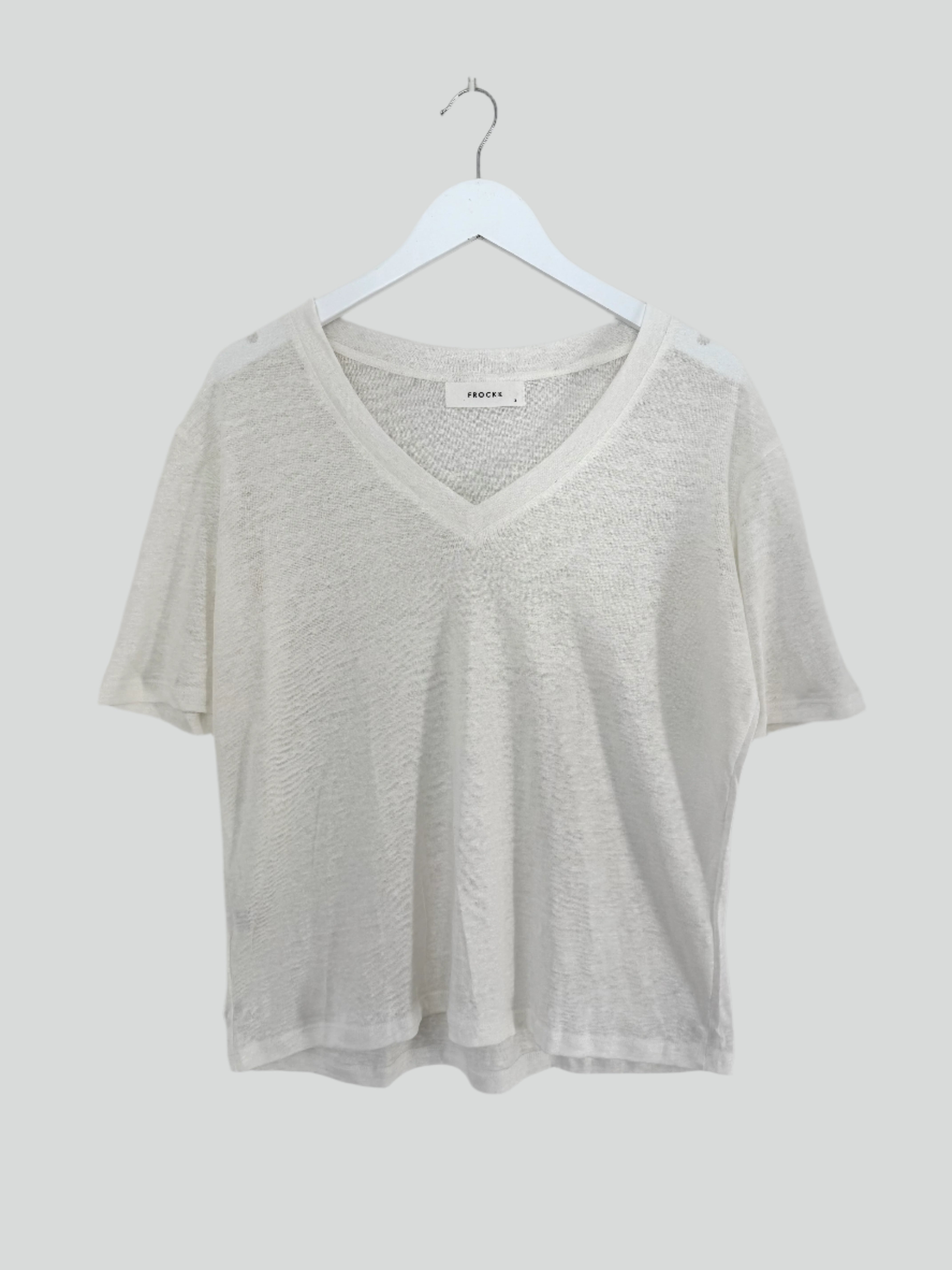 renee linen knit tee - warm white