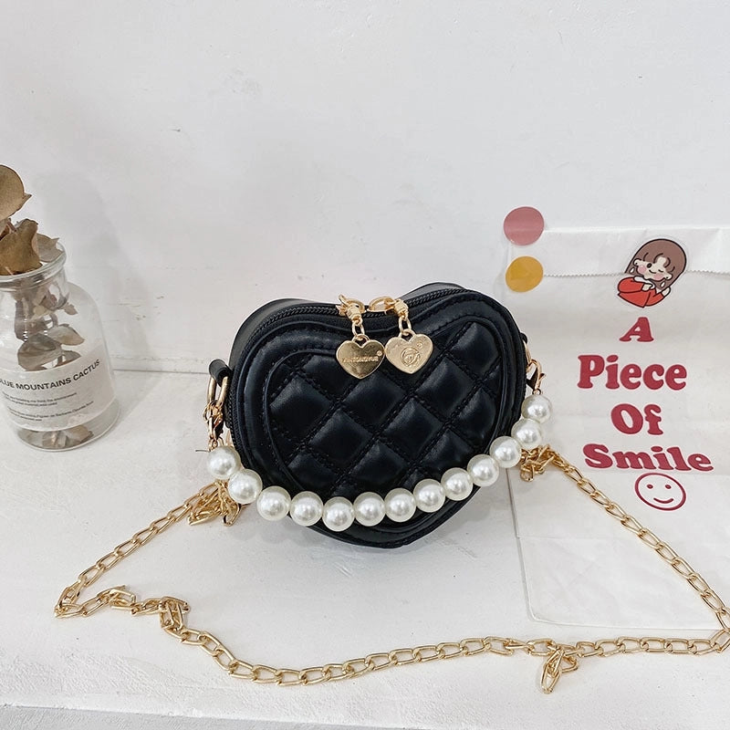 Lingge Pearl Chain Children's Bag Fashion One-shoulder Messenger Bag Coin Purse