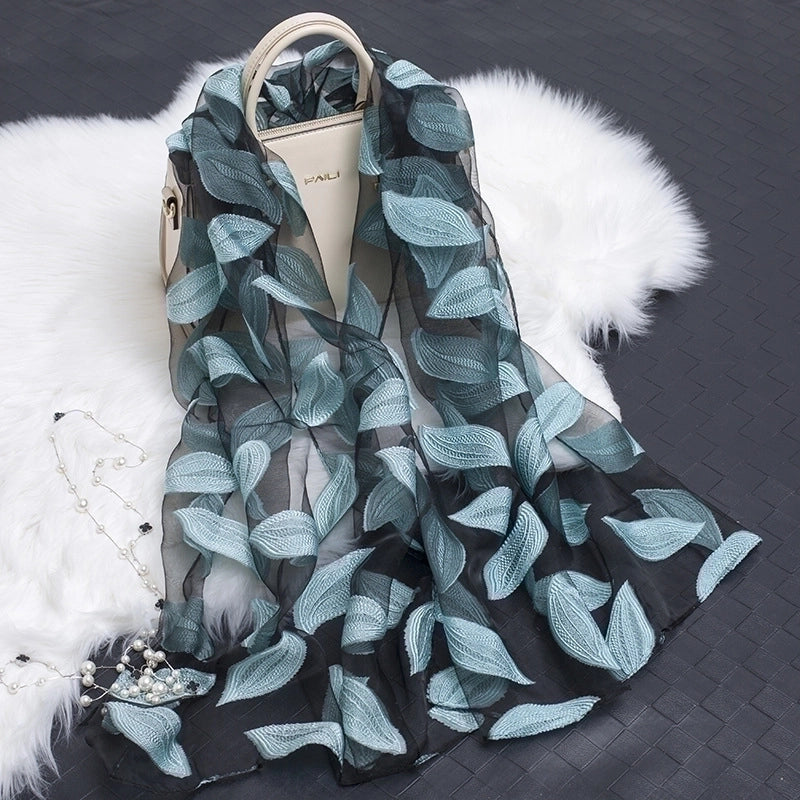 Women's Minimalist Color Block Organza Scarf