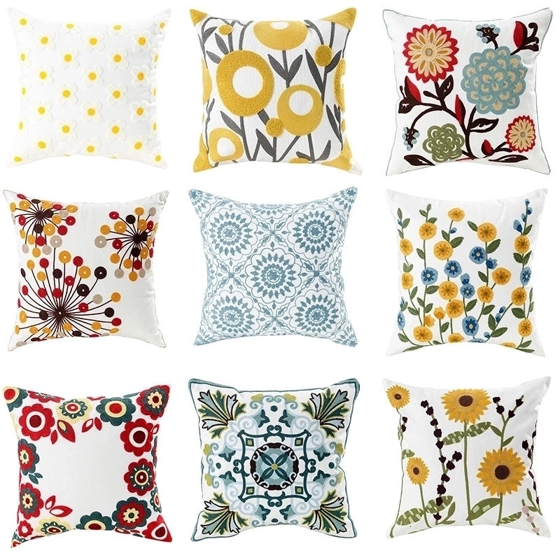 Fashion Flower Canvas Throw Pillow