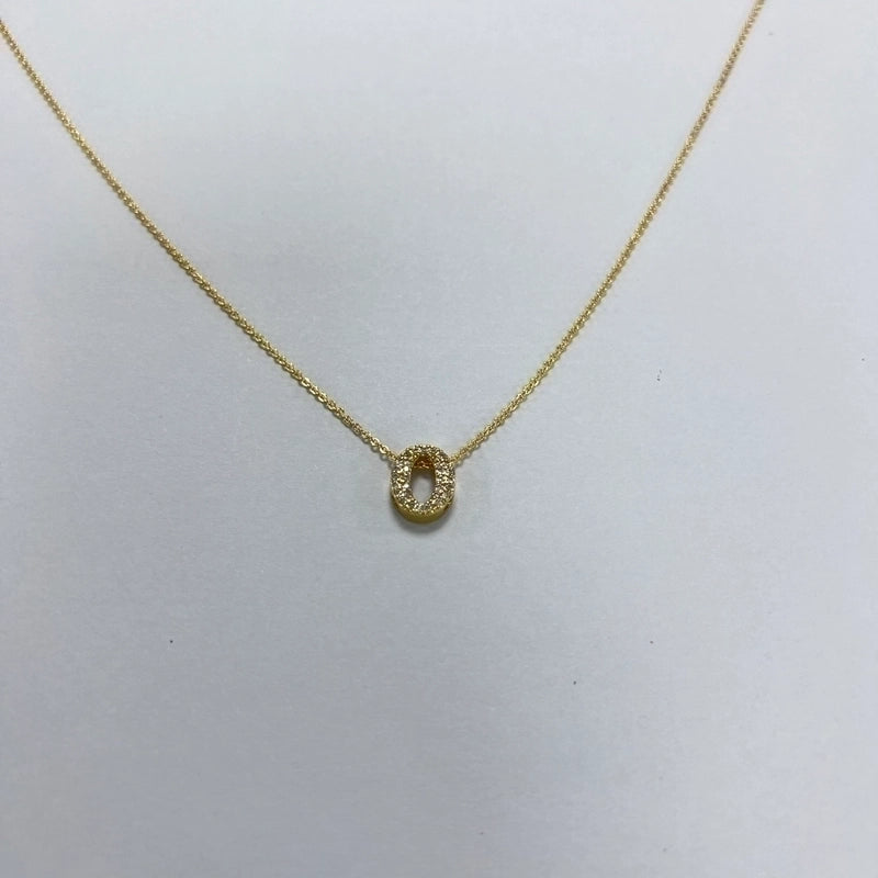 Minimalist Letter Copper Zircon Necklace In Bulk