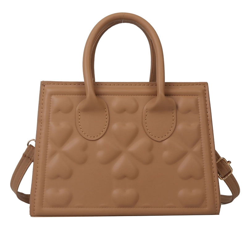 Women's All Seasons Pu Leather Four Leaf Clover Solid Color Elegant Square Zipper Handbag