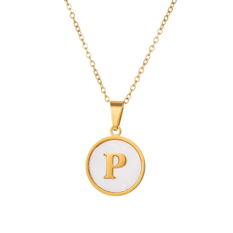 Minimalist Letter Titanium Steel Pendant Necklace