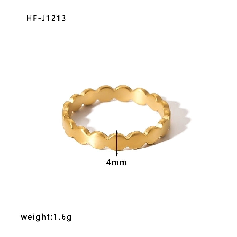 Stainless Steel 18K Gold Plated Minimalist Plating Heart Shape Crown Bow Knot Rings