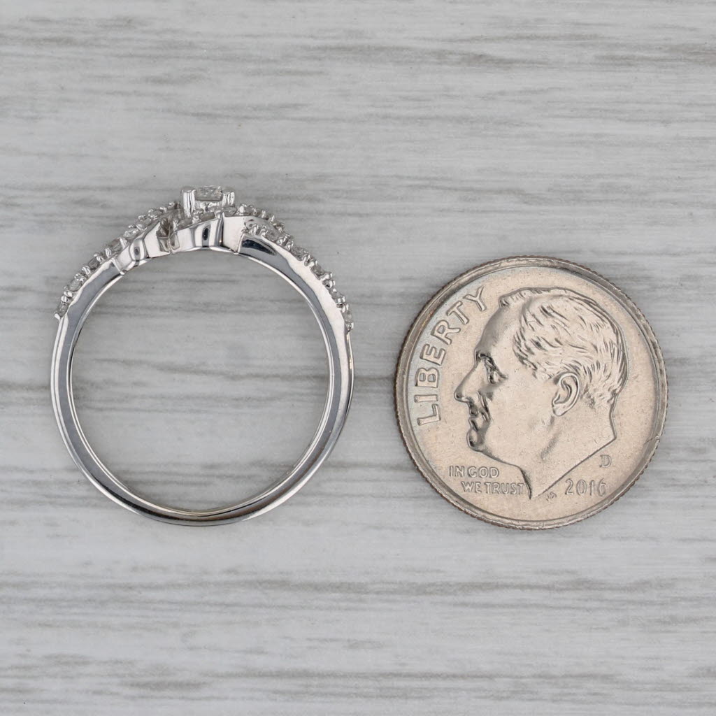 0.44ctw Diamond Engagement Ring 10k White Gold Size 6