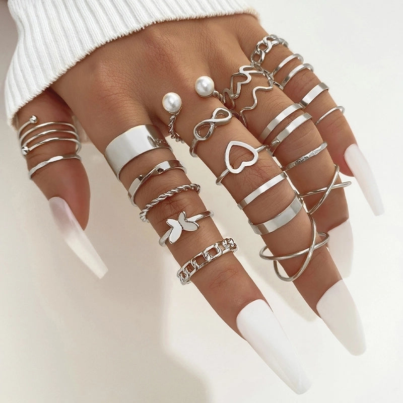 Animal Flower Alloy Plating Inlay Artificial Pearls Artificial Diamond Women's Open Rings