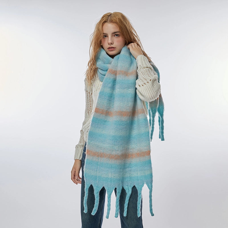 Women's Sweet Geometric Polyester Tassel Scarf