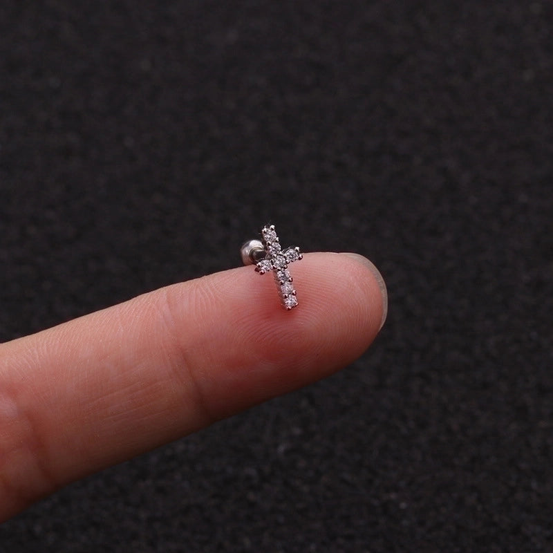 Ear Cartilage Rings & Studs Fashion Crown Copper Plating