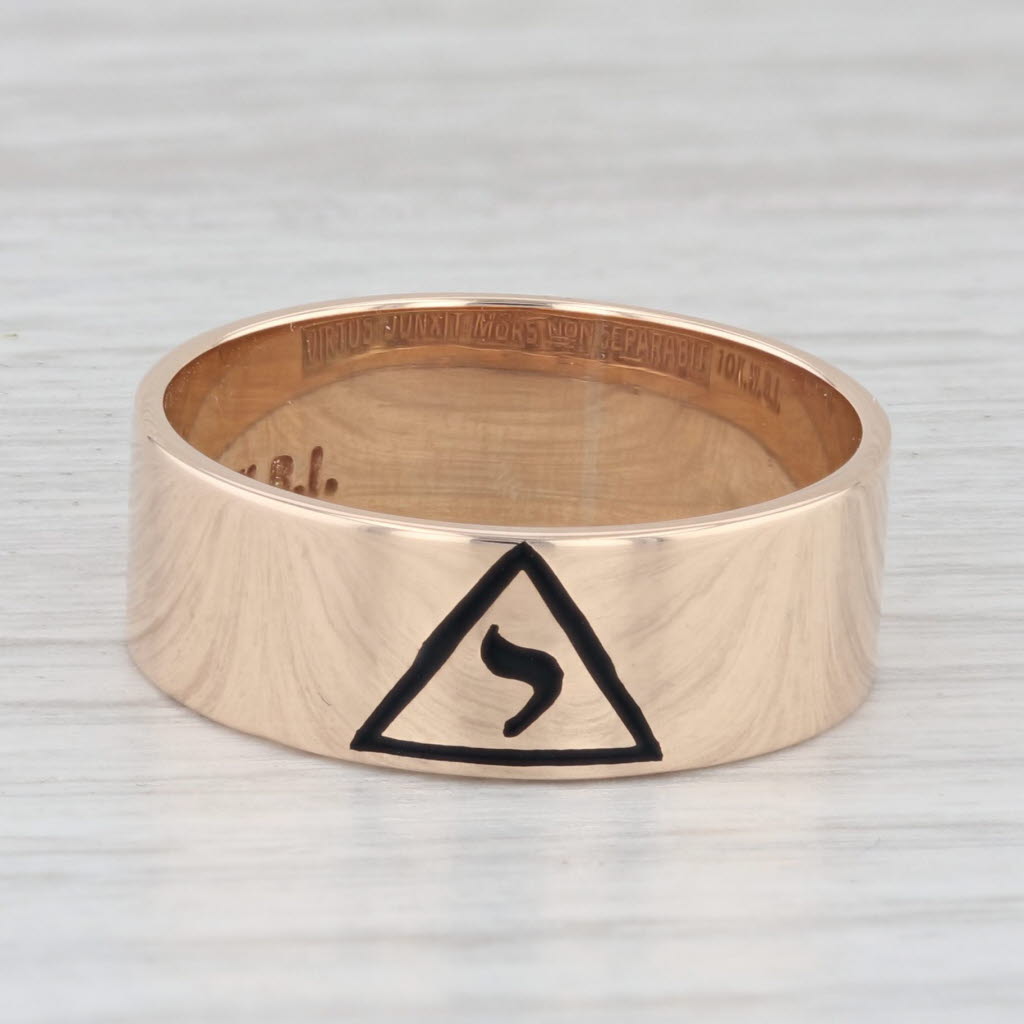 Scottish Rite Yod Ring 10k Yellow Gold 14th Degree Masonic Size 10.75 Band