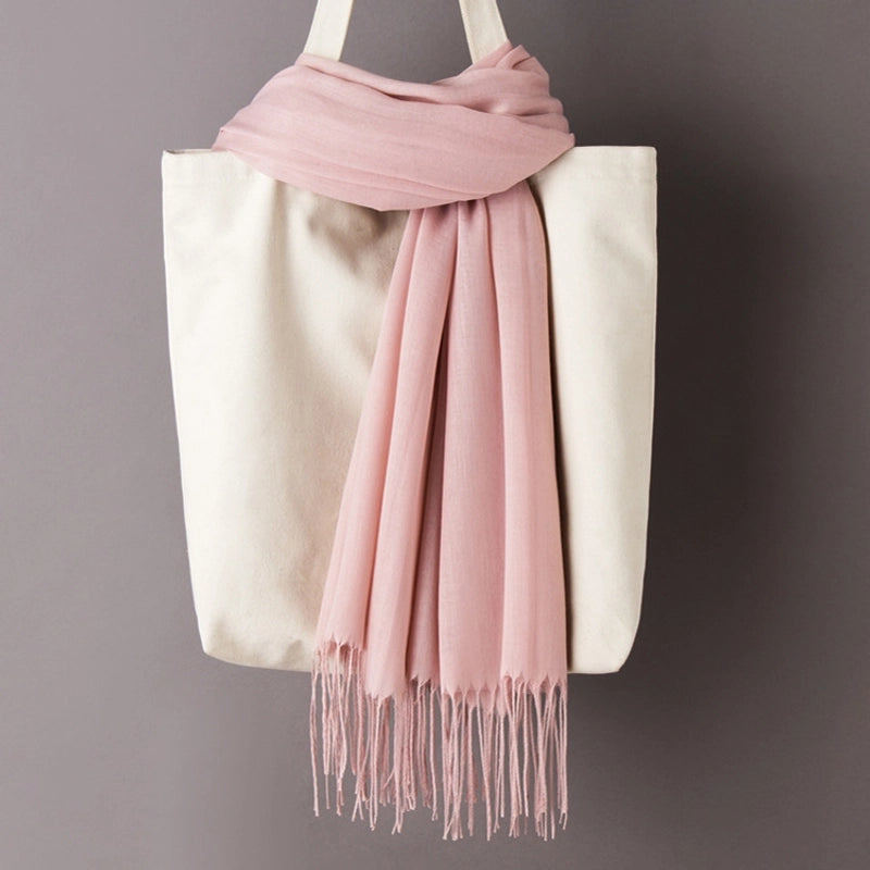 Thin Cashmere Scarf Solid Color Tassel Shawl LOGO Gift Scarf Factory Direct