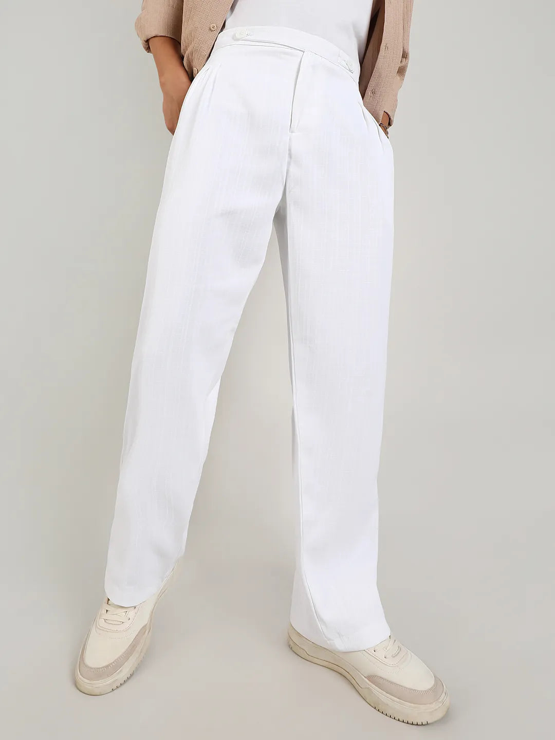 Tailored Linen-Blend Trousers