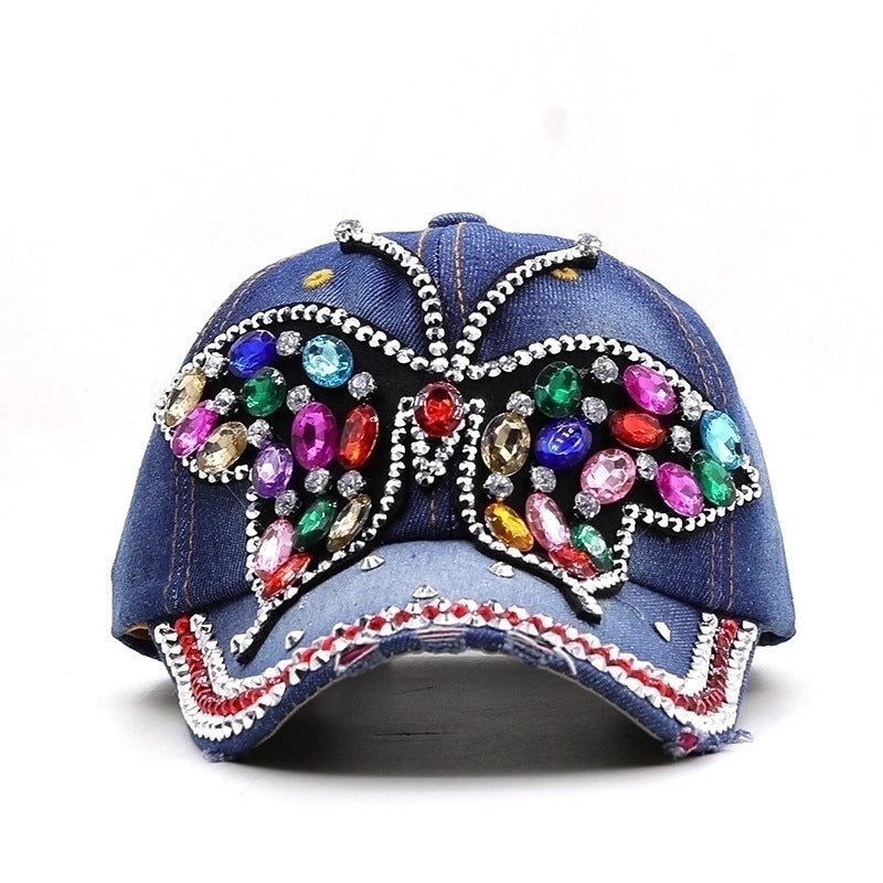 Fashion New Big Bowknot Diamond Baseball Cap Female